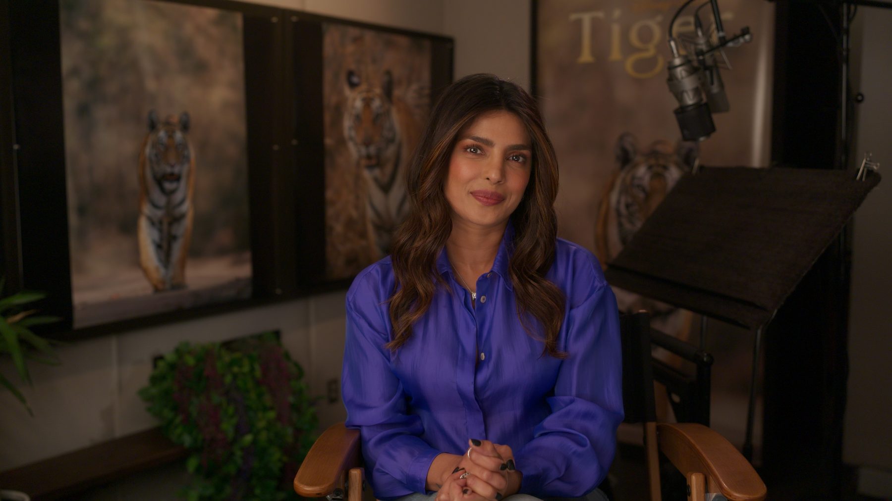 Priyanka Chopra interviewed on an EPK set